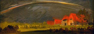 Paisaje de tormenta con arco iris de Wilhelm Busch