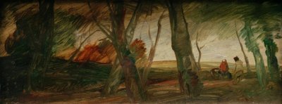 Paisaje de finales de otoño con dos figuras de Wilhelm Busch