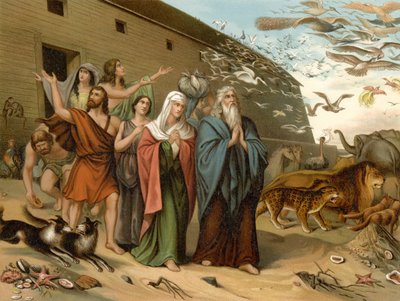 Salir del Arca (litografía en color) de Wilhelm Ebbinghaus