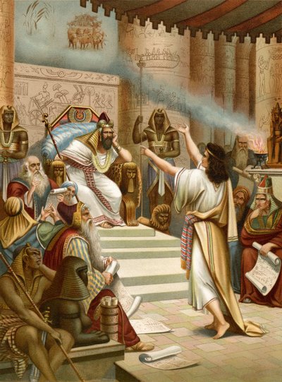 José interpretando los sueños del Faraón (litografía en color) de Wilhelm Ebbinghaus