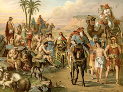 José es vendido por sus hermanos (litografía en color) de Wilhelm Ebbinghaus