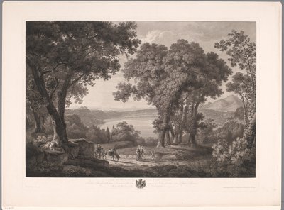 Vista del lago Albano cerca de Roma Der See von Albano dei Rom (título sobre el objeto) de Wilhelm Friedrich Gmelin