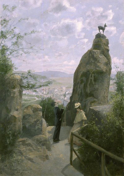 Gemse am Hirschensprung (La gamuza en el salto del ciervo) de Wilhelm Gause
