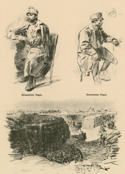 Húngaros heridos, abatidos en la Polonia rusa de Wilhelm Gause