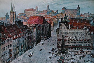 El Hauptmarkt, Núremberg de Wilhelm Georg (after) Ritter