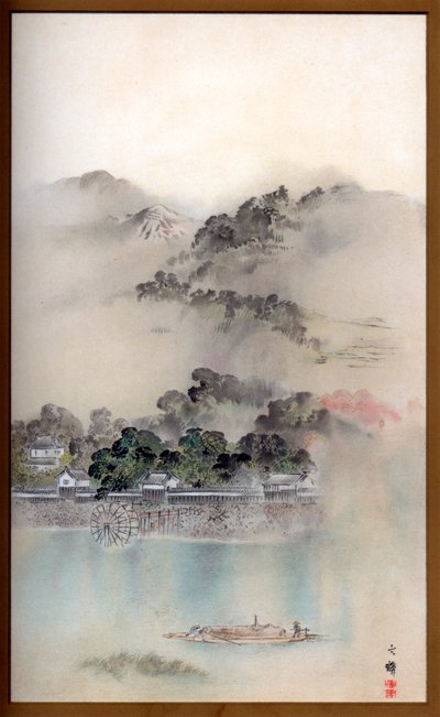 Una mañana de primavera en el río Yodo, c1870 1886 de Wilhelm Greve