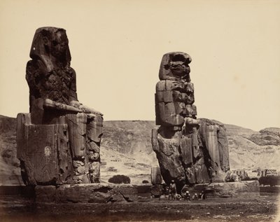 Colosos de Memnón en Tebas, hacia 1859 (foto) de Wilhelm Hammerschmidt