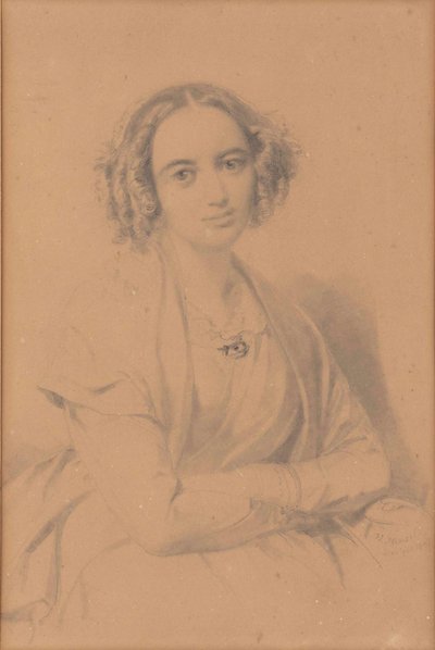 Retrato de la compositora Fanny Hensel de soltera Mendelssohn 1805-1847, 1847 de Wilhelm Hensel