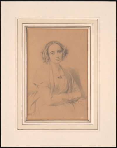 Retrato de la compositora Fanny Hensel née Mendelssohn 1805-1847, 1847 de Wilhelm Hensel