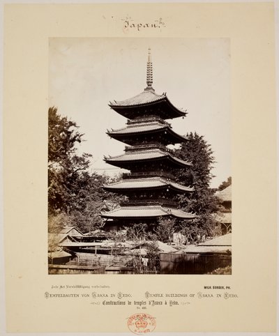 Edificios del templo en Asaksa en Yedo (Ido.) de Wilhelm J. Burger