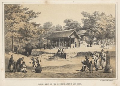 Campamento del grupo explorador en Lew Chew, 1855 de Wilhelm Joseph Heine