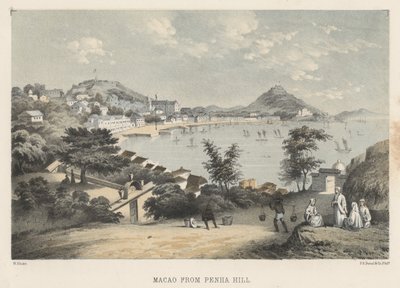 Macao desde la colina Penha, 1855 de Wilhelm Joseph Heine