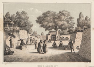 Calle en Napha, Lew Chew, 1855 de Wilhelm Joseph Heine