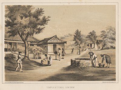 Templo en Tumai, Lew Chew, 1855 de Wilhelm Joseph Heine