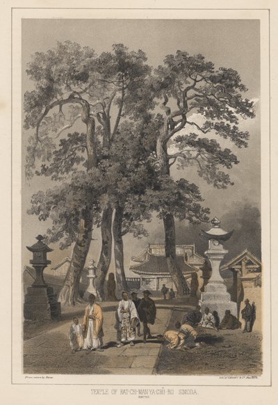 Templo de Hat-Chi-Man-Ya-Chu-Ro, Simoda (Sintoo), 1855 de Wilhelm Joseph Heine