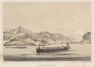 Vista de Uraga, Bahía de Yedo, 1855 de Wilhelm Joseph Heine