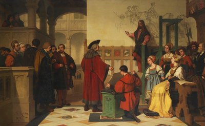 Albrecht Dürer visitado por el emperador Maximiliano de Wilhelm Koller