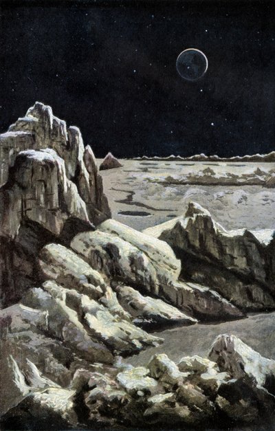 Paisaje lunar, c1880 (grabado) de Wilhelm Kranz