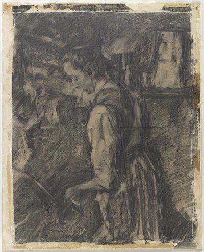 Mujer joven en la cocina de Wilhelm Maria Hubertus Leibl