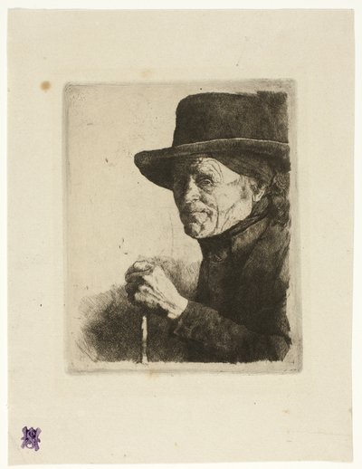 Viejo con Bastón de Wilhelm Maria Hubertus Leibl