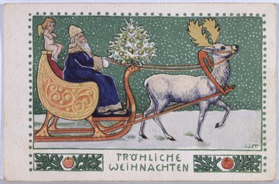 Postal que representa a Papá Noel en su trineo, c.1910 de Wilhelm List