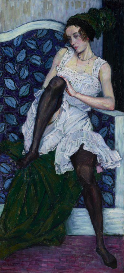 Mujer joven en ropa interior, c.1910-11 (óleo sobre lienzo) de Wilhelm List