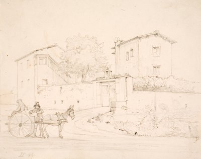 Carro de burro fuera de Porta del Popolo de Wilhelm Marstrand