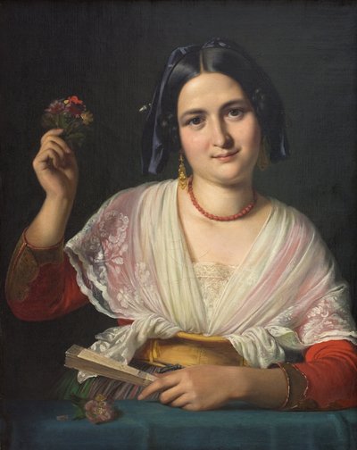 Una mujer romana con vestido de fantasía de Wilhelm Marstrand