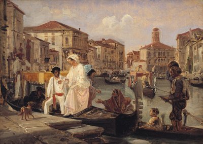 Desembarcando de una góndola en Venecia de Wilhelm Marstrand