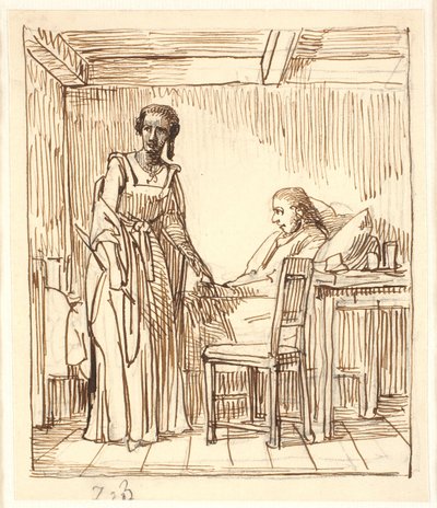 La última visita de Arends a Ewald en su lecho de enfermo de Wilhelm Marstrand