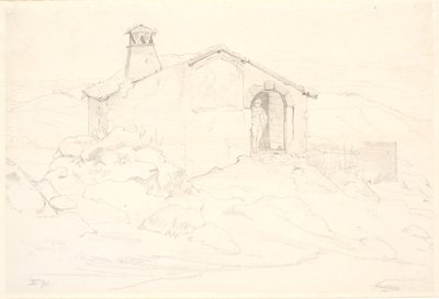 Paisaje montañoso con una cabaña de Wilhelm Marstrand