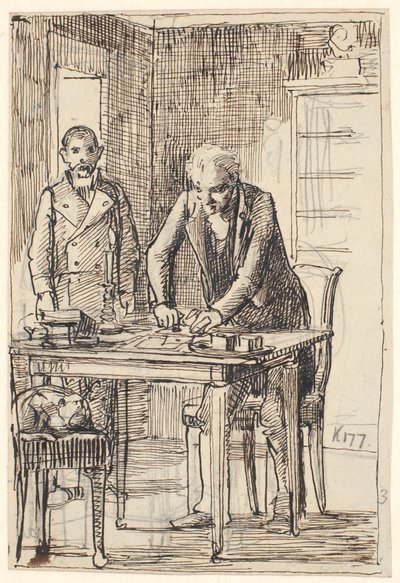 La carta se sella mientras el sirviente espera de Wilhelm Marstrand