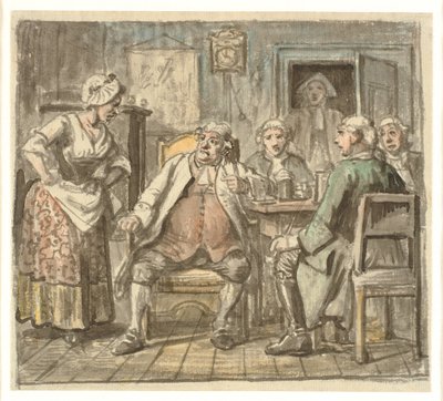 Collegium Politicum. De The Political Tinker de Ludvig Holberg, Acto I, Escena 2. de Wilhelm Marstrand