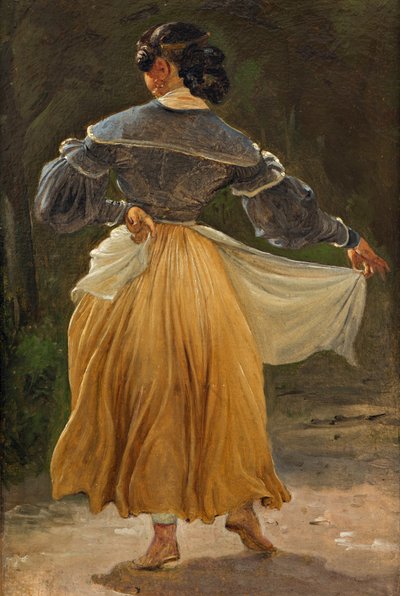 Mujer romana bailando, antes de 1838 (óleo sobre cartón) de Wilhelm Marstrand