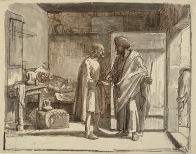 El buen samaritano paga al posadero de Wilhelm Marstrand