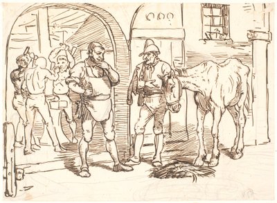 El viejo caballo llevado a una herrería romana de Wilhelm Marstrand