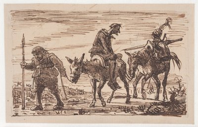 Don Quijote azotado es llevado a casa de Wilhelm Marstrand