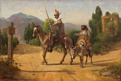 Don Quijote y Sancho Panza en una encrucijada, después de 1847 (óleo sobre lienzo) de Wilhelm Marstrand