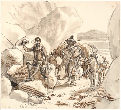 Don Quijote instruye a Sancho sobre la fama y el futuro de los caballeros de Wilhelm Marstrand
