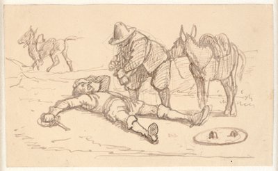 Don Quijote herido y ayudado por Sancho de Wilhelm Marstrand