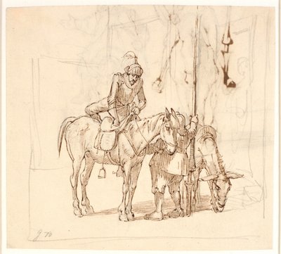 Don Quijote monta a caballo de Wilhelm Marstrand