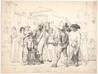 Un charlatán vende betún, Roma de Wilhelm Marstrand
