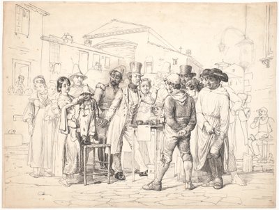 Un charlatán vende betún, Roma de Wilhelm Marstrand