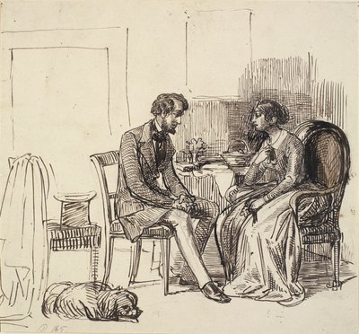 Un caballero de visita a una dama joven de Wilhelm Marstrand