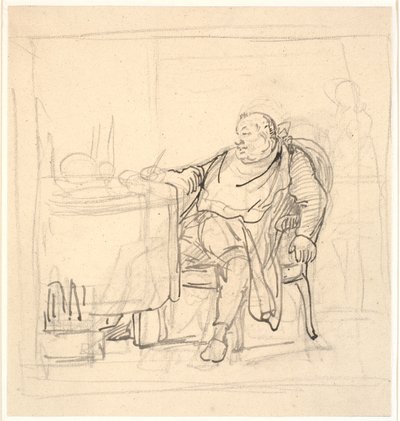 Un hombre gordo en la mesa del almuerzo de Wilhelm Marstrand