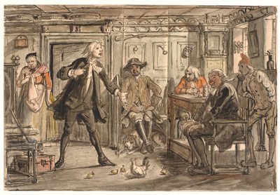 Erasmus Montanus discutiendo con Per Degn de Wilhelm Marstrand