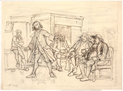 Erasmus Montanus discutiendo con Per Degn de Wilhelm Marstrand