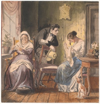 Una visita (Una visita de la vida cotidiana) de Wilhelm Marstrand