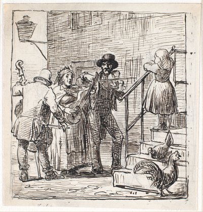 Músicos callejeros de Wilhelm Marstrand