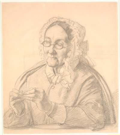 Anciana enhebrando una aguja de Wilhelm Marstrand